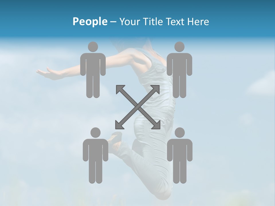 A Woman Jumping In The Air With Her Arms Outstretched PowerPoint Template