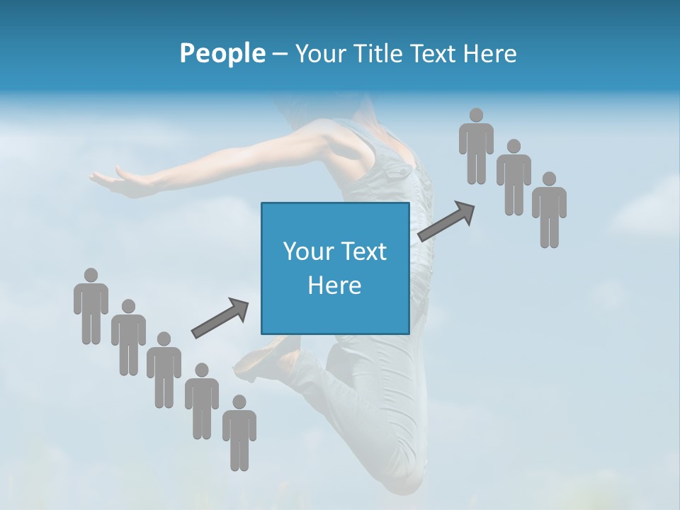 A Woman Jumping In The Air With Her Arms Outstretched PowerPoint Template