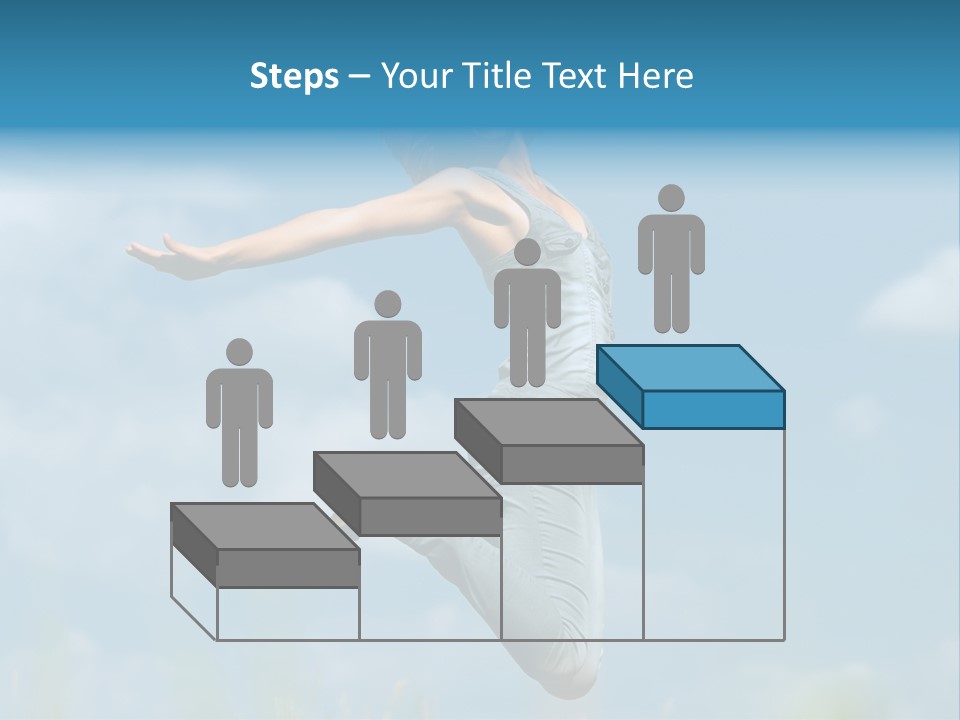 A Woman Jumping In The Air With Her Arms Outstretched PowerPoint Template