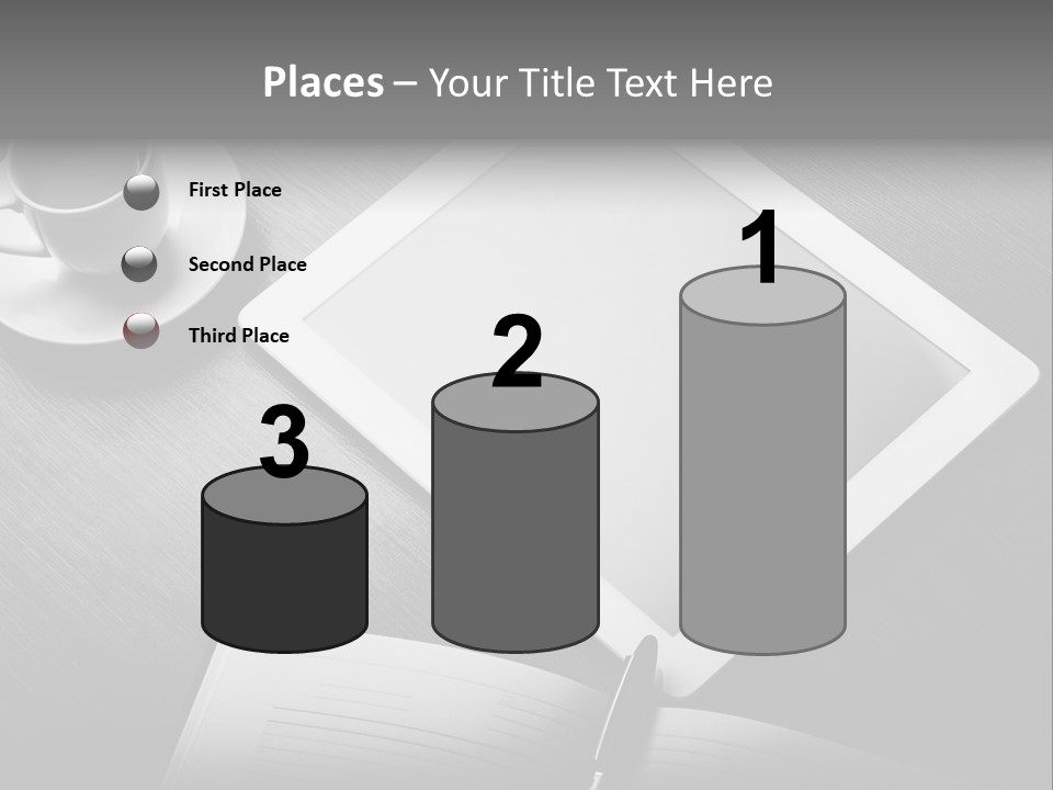 Laptop Wooden Background PowerPoint Template