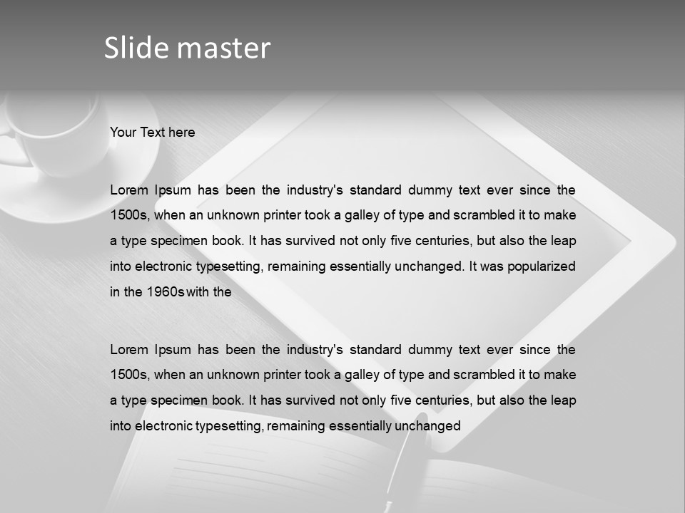 Laptop Wooden Background PowerPoint Template