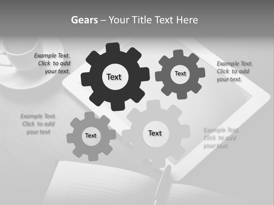 Laptop Wooden Background PowerPoint Template