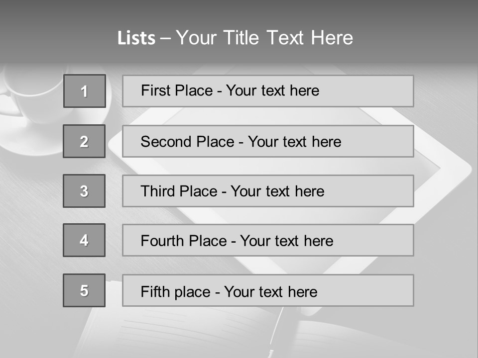 Laptop Wooden Background PowerPoint Template
