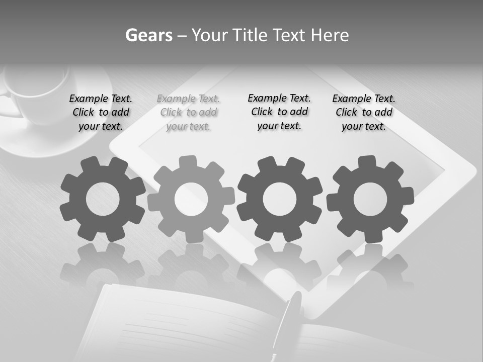 Laptop Wooden Background PowerPoint Template