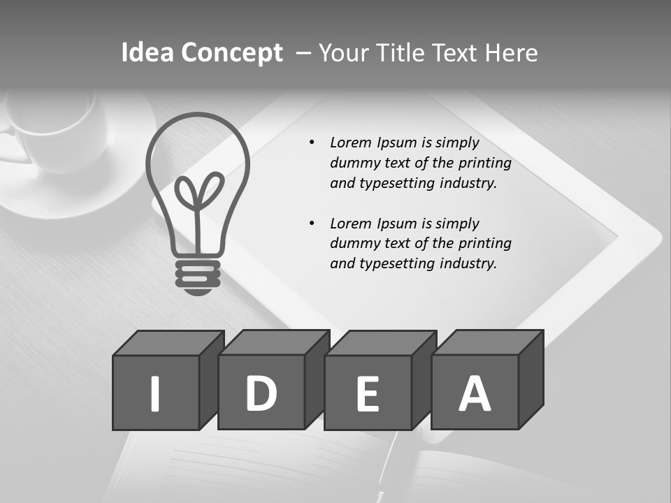 Laptop Wooden Background PowerPoint Template