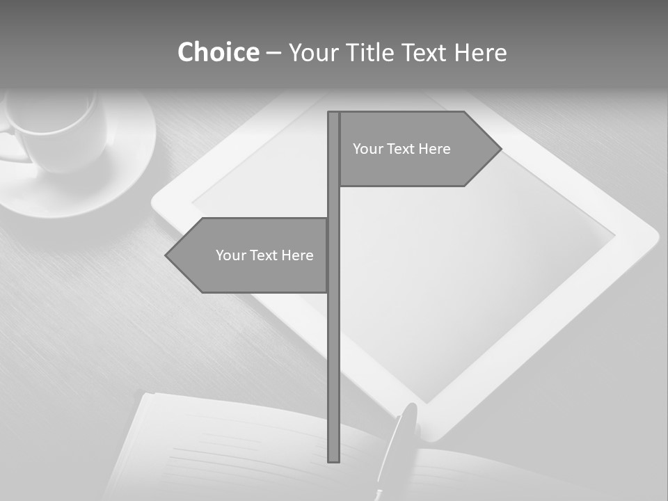 Laptop Wooden Background PowerPoint Template