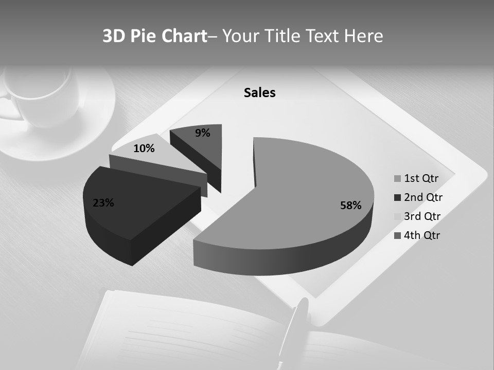 Laptop Wooden Background PowerPoint Template