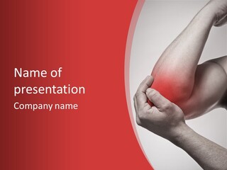 A Person Holding Their Arm In Pain Powerpoint Presentation PowerPoint Template