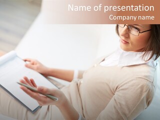 Businesswoman Female Seminar PowerPoint Template