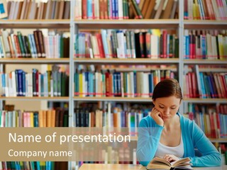 Library Single Desk PowerPoint Template