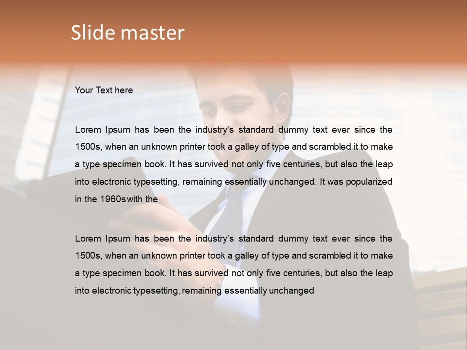 Working Business Person Outside PowerPoint Template