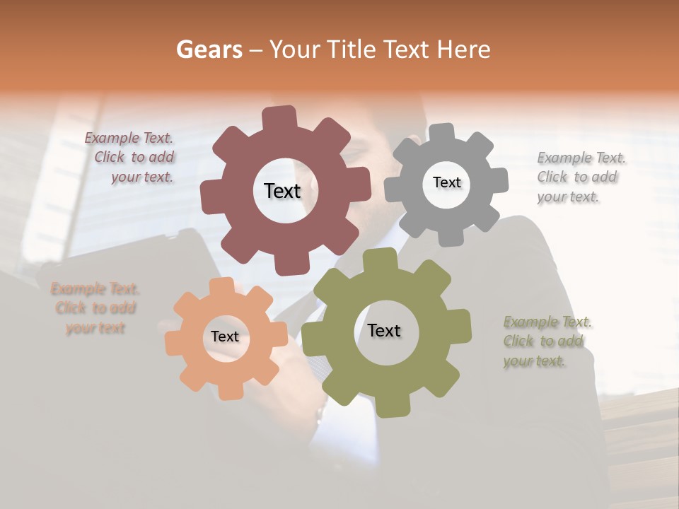 Working Business Person Outside PowerPoint Template