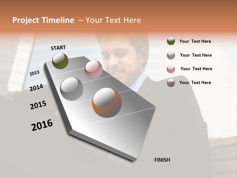 Working Business Person Outside PowerPoint Template