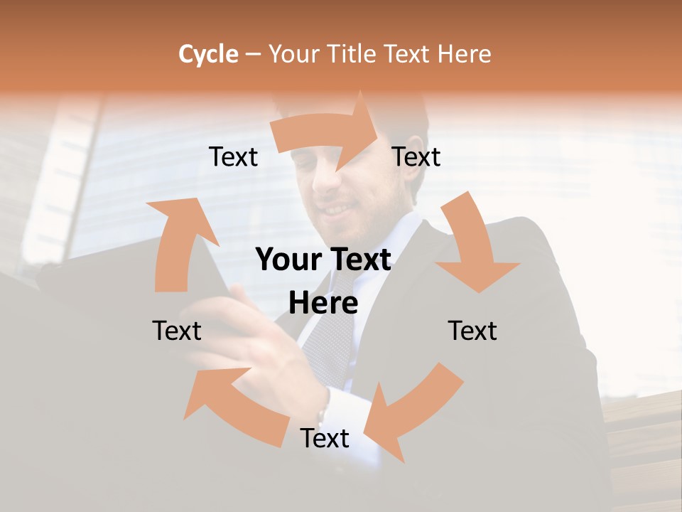 Working Business Person Outside PowerPoint Template