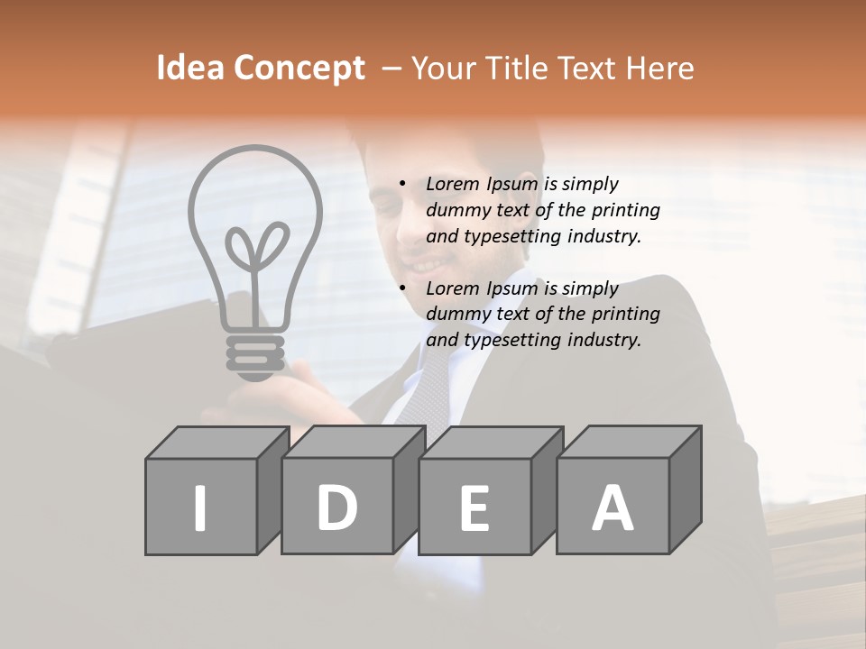 Working Business Person Outside PowerPoint Template