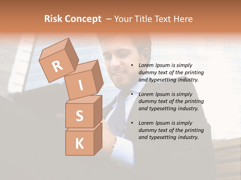 Working Business Person Outside PowerPoint Template