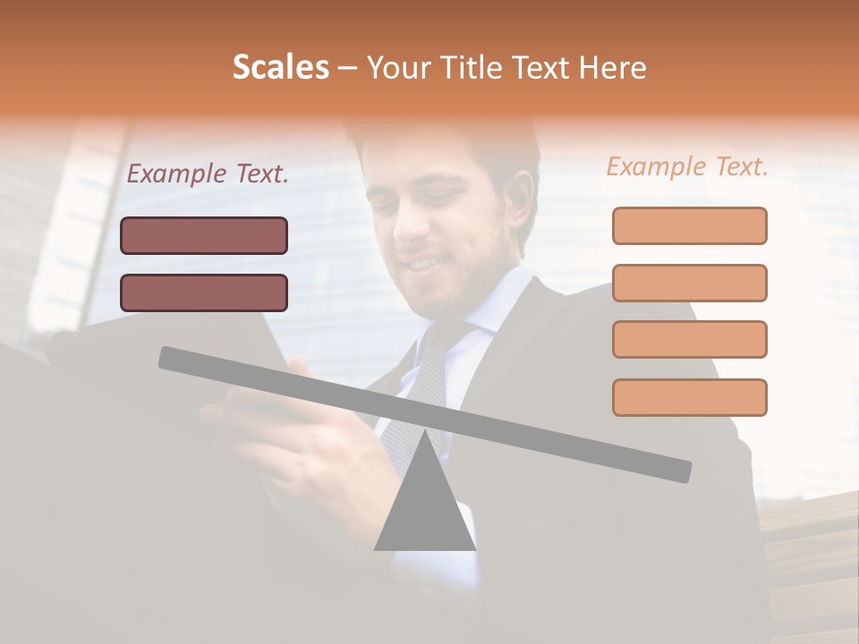 Working Business Person Outside PowerPoint Template