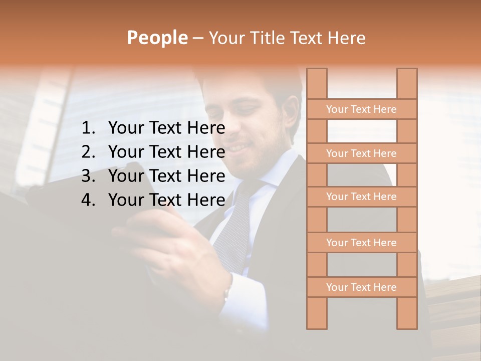 Working Business Person Outside PowerPoint Template