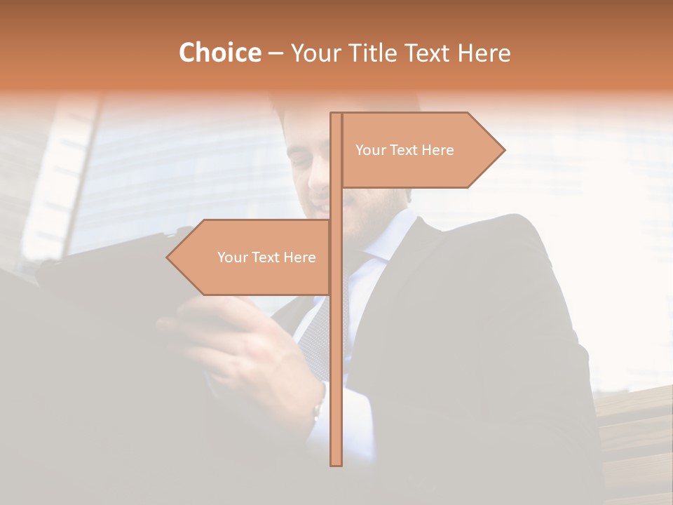 Working Business Person Outside PowerPoint Template