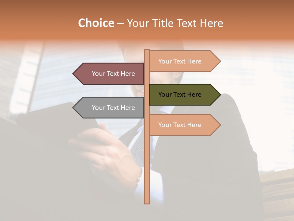 Working Business Person Outside PowerPoint Template