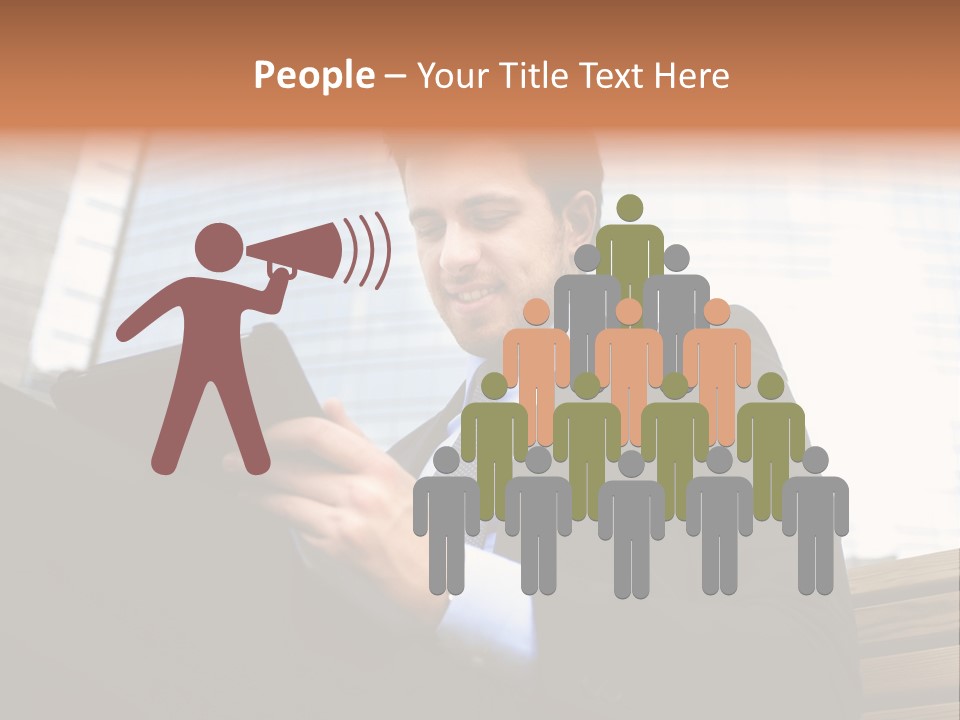 Working Business Person Outside PowerPoint Template