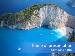 Swimming Beauty In Nature Cliff PowerPoint Template