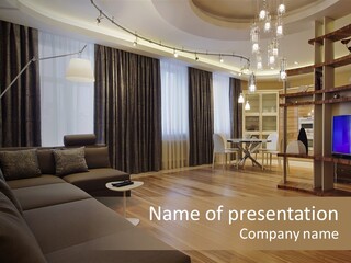 Room Chamber Drape PowerPoint Template