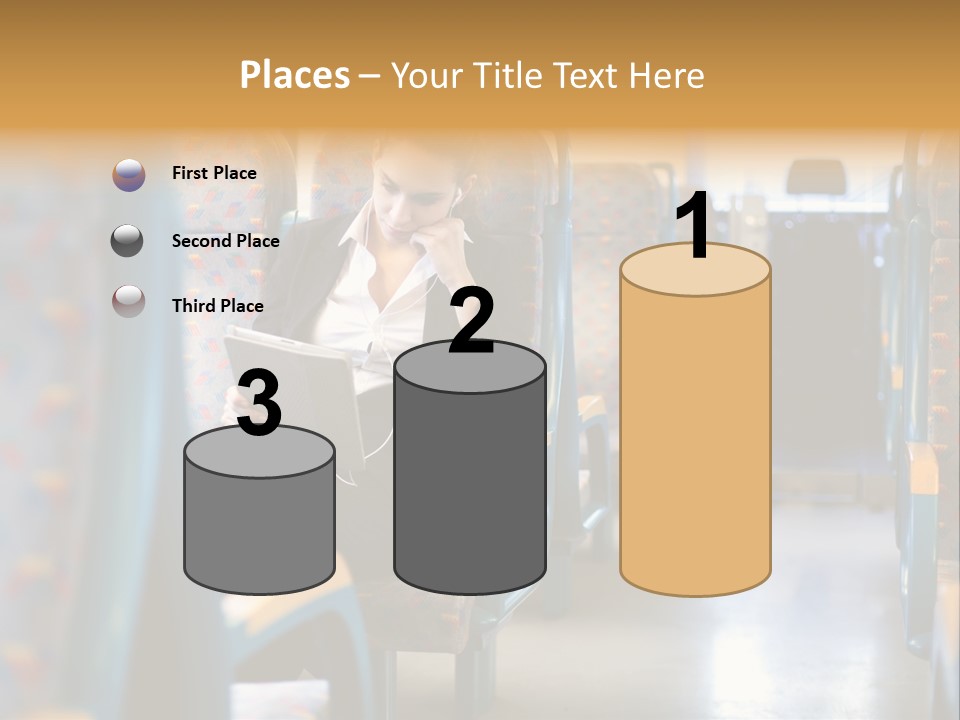 Music Woman Caucasian PowerPoint Template