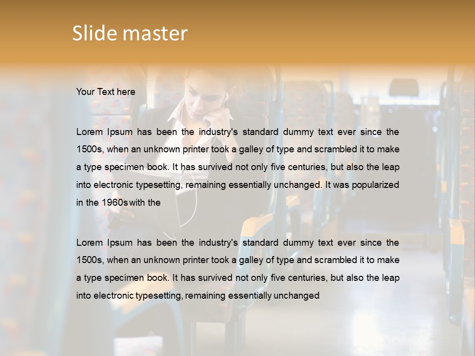 Music Woman Caucasian PowerPoint Template