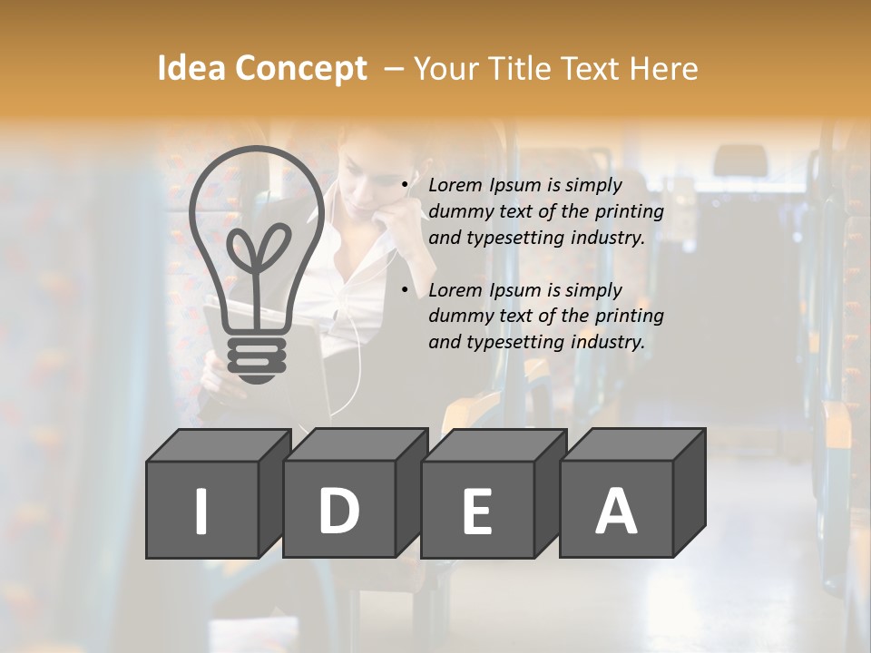 Music Woman Caucasian PowerPoint Template