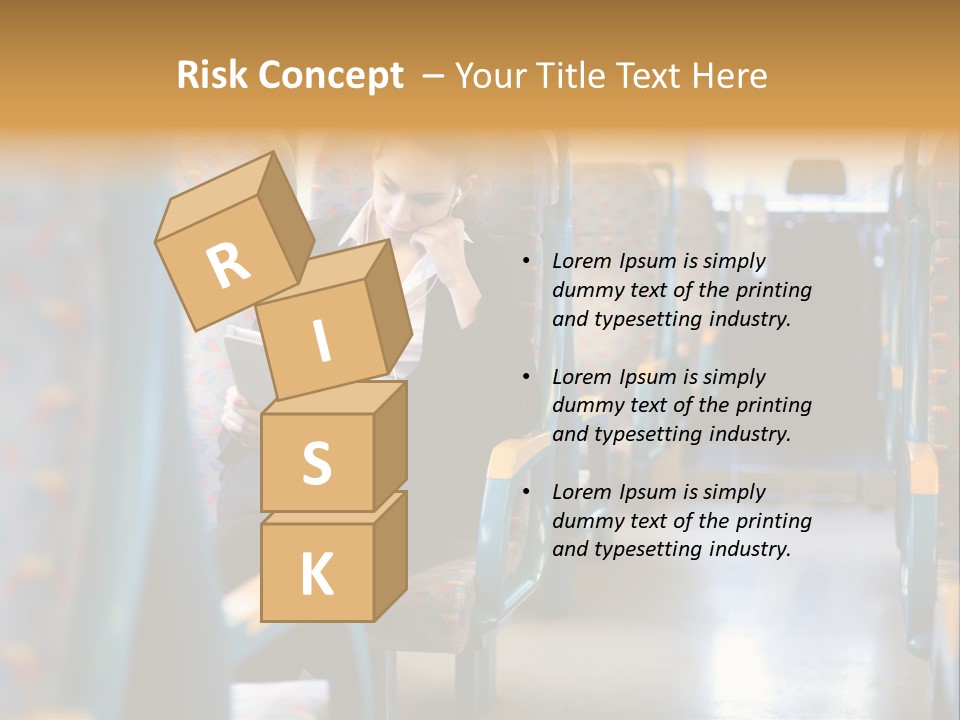 Music Woman Caucasian PowerPoint Template