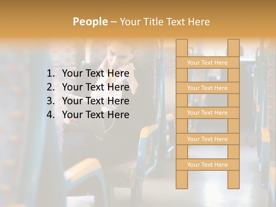 Music Woman Caucasian PowerPoint Template