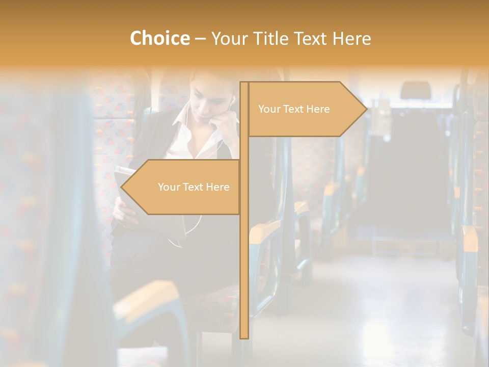 Music Woman Caucasian PowerPoint Template