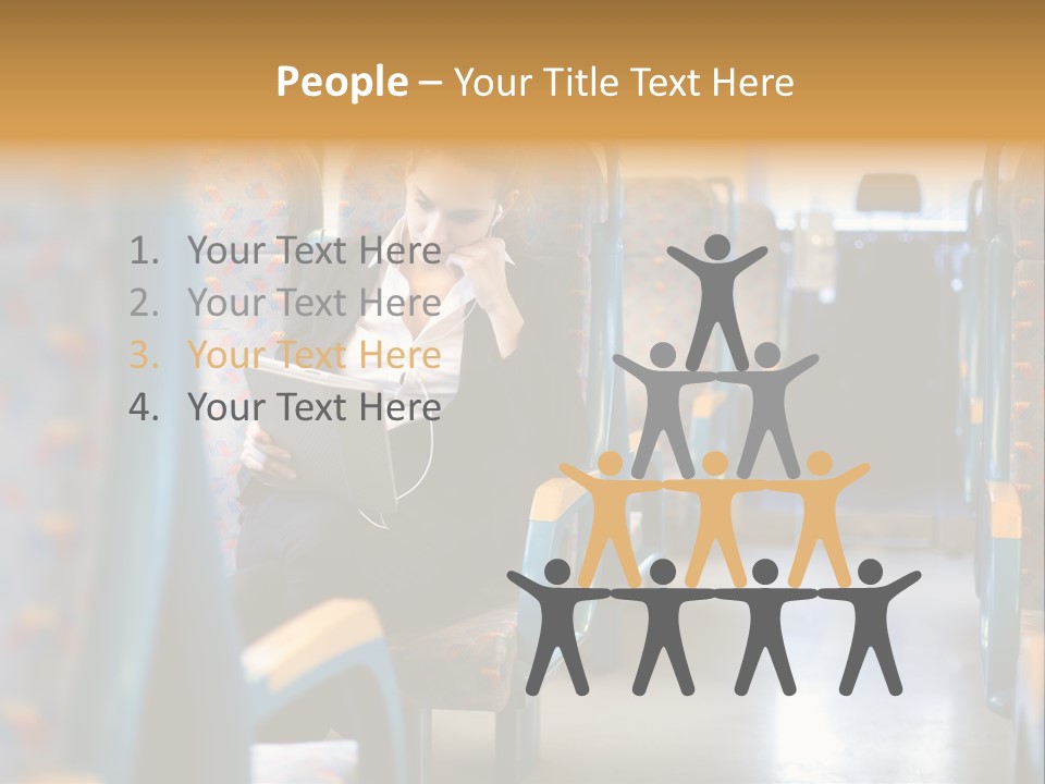 Music Woman Caucasian PowerPoint Template