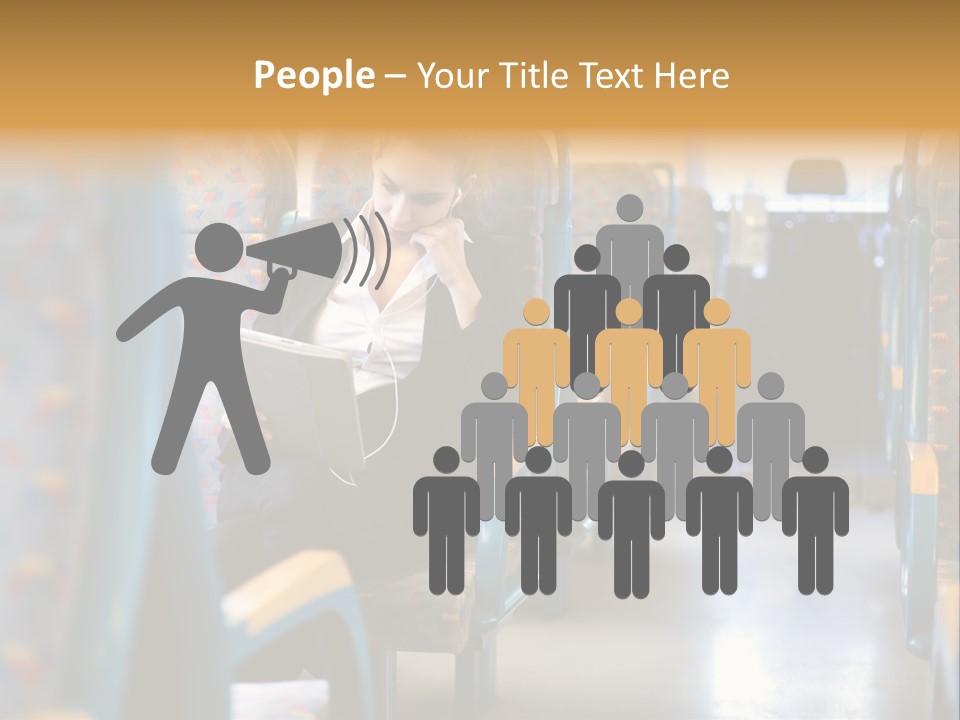 Music Woman Caucasian PowerPoint Template