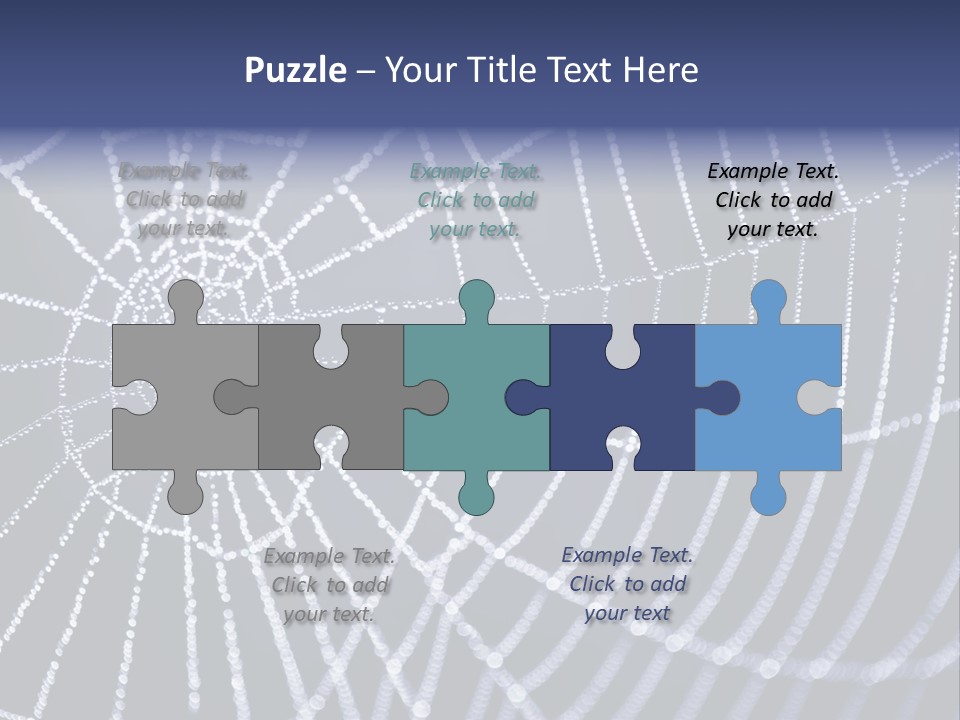 A Spider Web With Water Drops On It PowerPoint Template