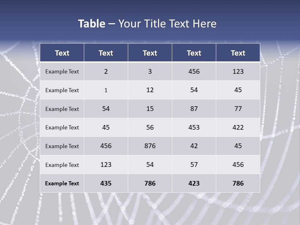 A Spider Web With Water Drops On It PowerPoint Template