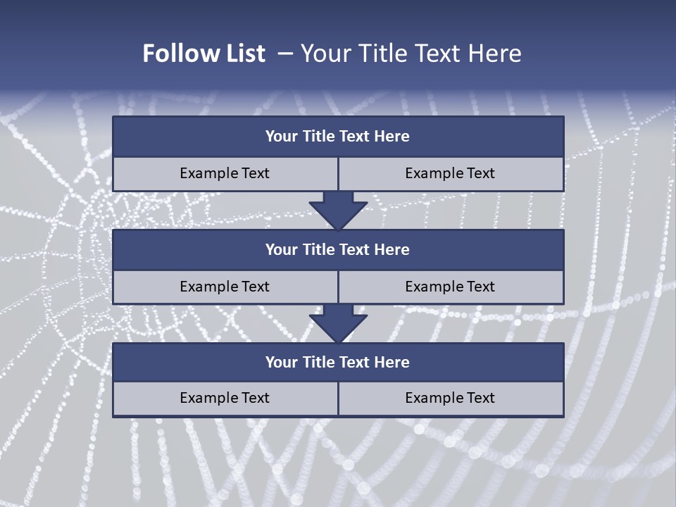 A Spider Web With Water Drops On It PowerPoint Template