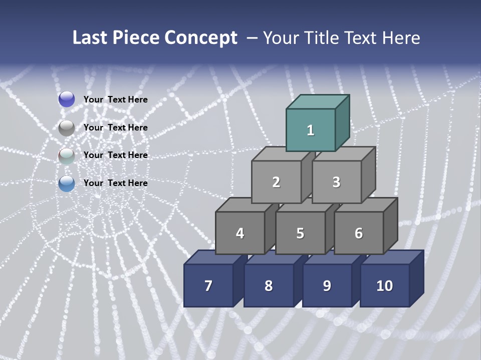 A Spider Web With Water Drops On It PowerPoint Template