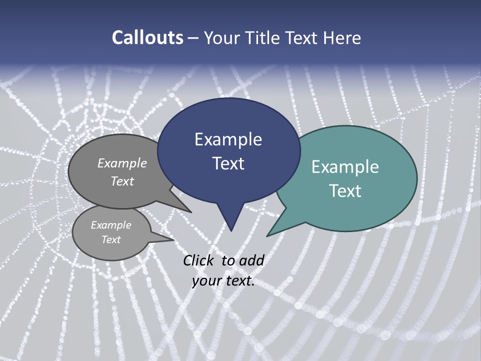 A Spider Web With Water Drops On It PowerPoint Template
