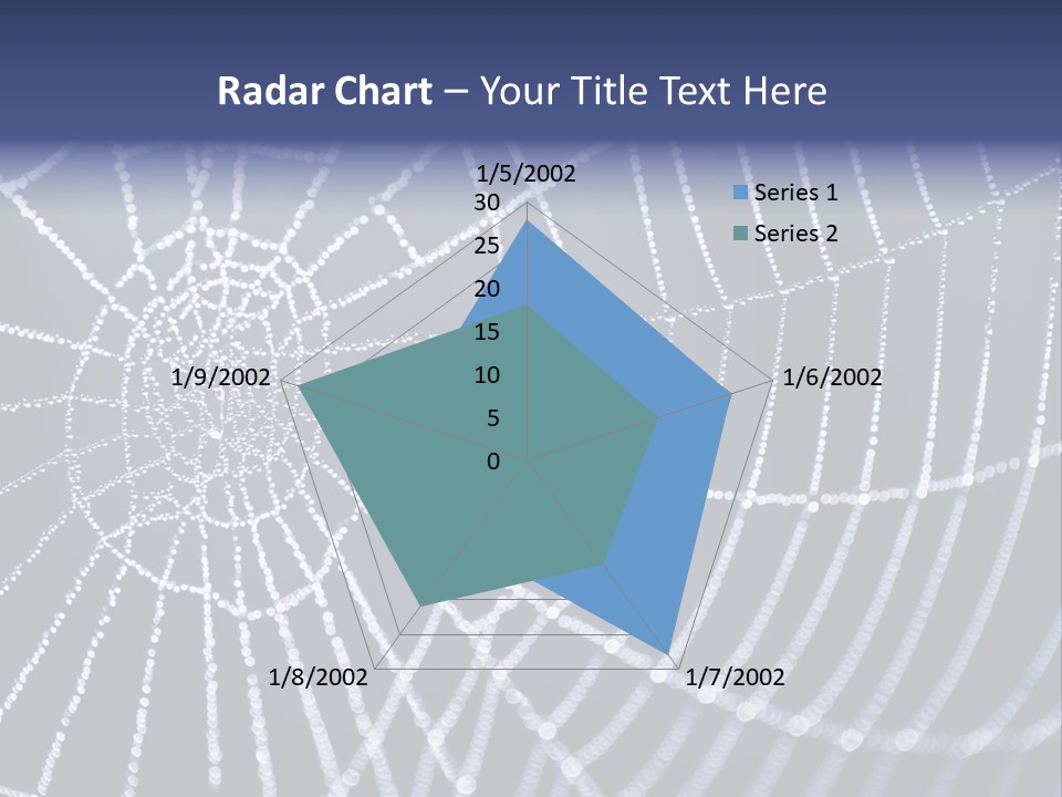 A Spider Web With Water Drops On It PowerPoint Template