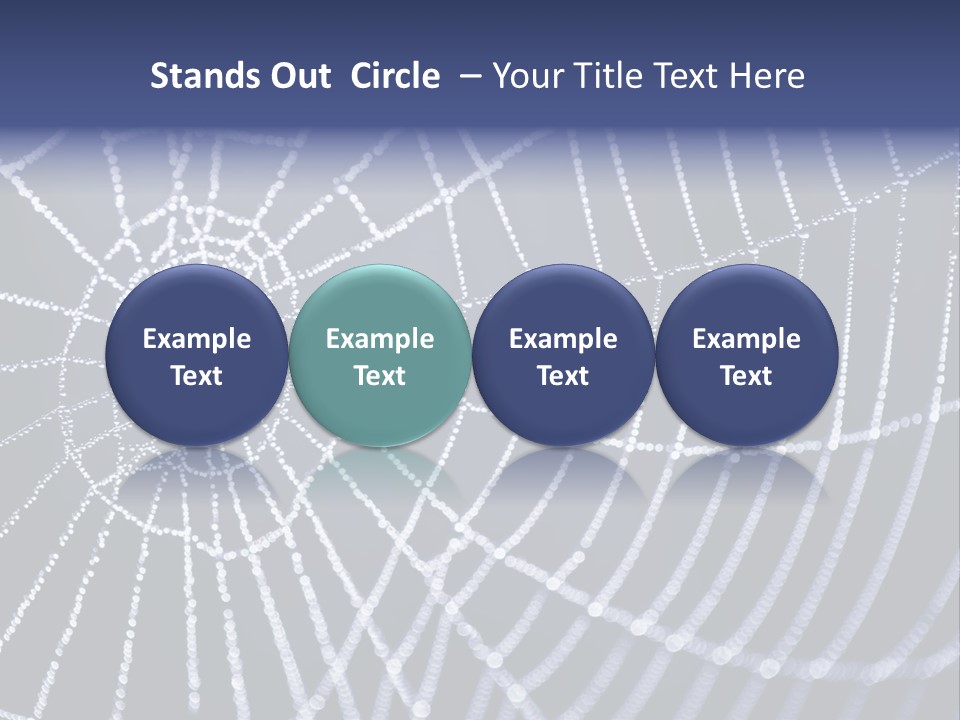 A Spider Web With Water Drops On It PowerPoint Template