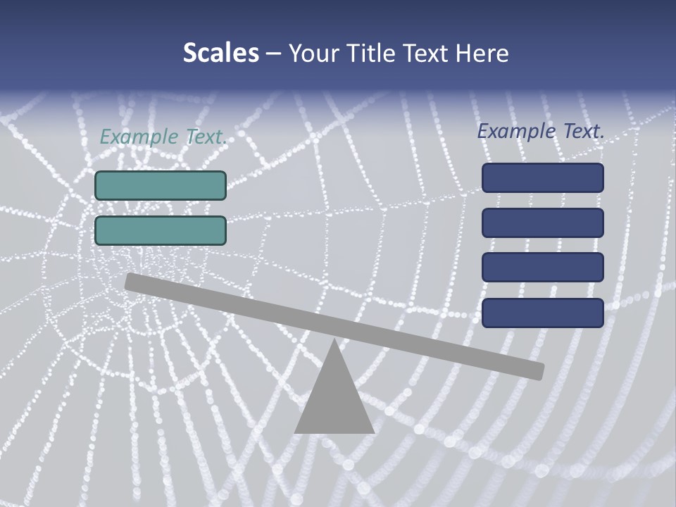 A Spider Web With Water Drops On It PowerPoint Template