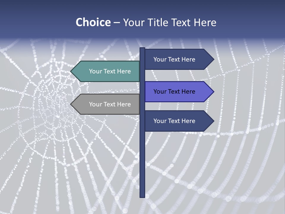 A Spider Web With Water Drops On It PowerPoint Template