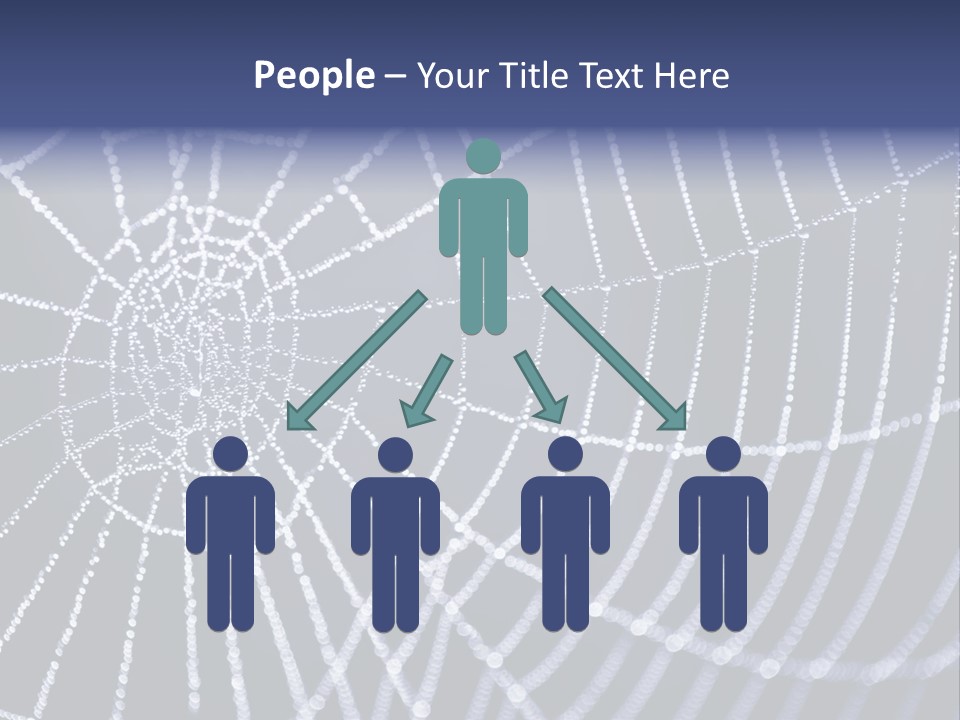 A Spider Web With Water Drops On It PowerPoint Template