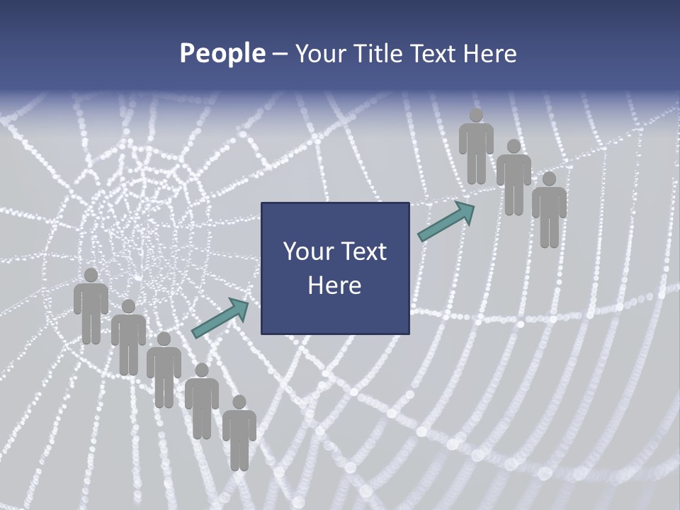 A Spider Web With Water Drops On It PowerPoint Template