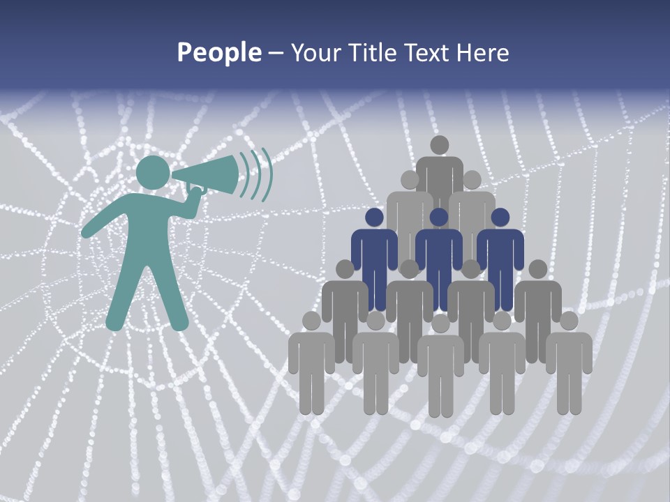 A Spider Web With Water Drops On It PowerPoint Template