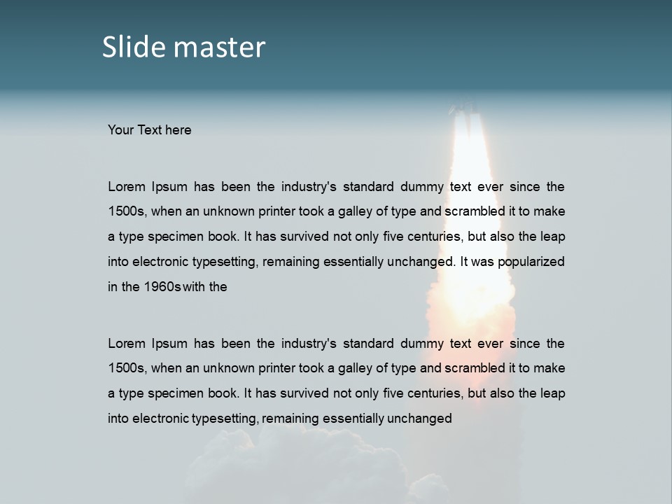 Exhaust Acceleration Spacecraft PowerPoint Template