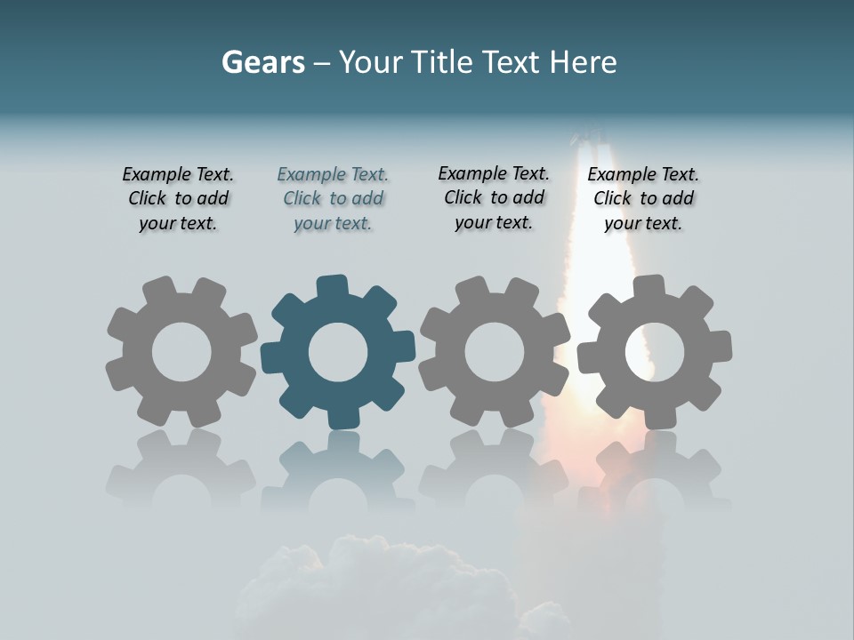 Exhaust Acceleration Spacecraft PowerPoint Template