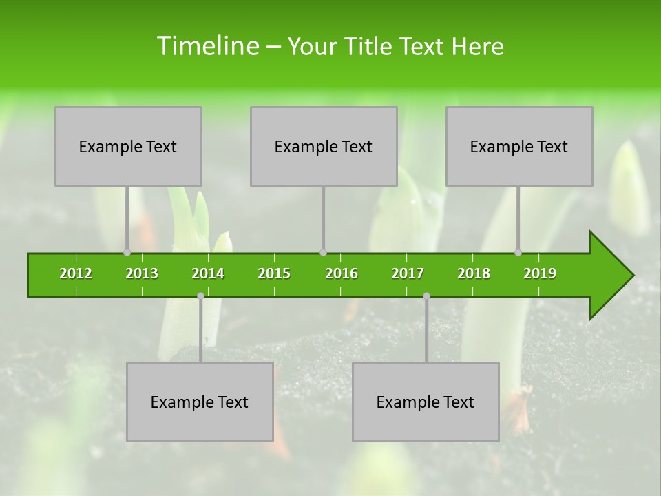 A Group Of Green Sprouts Growing From The Ground PowerPoint Template